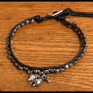 Leather & Crystal Nakamol Bracelet